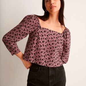 Madewell Seersucker Square-Neck Top in Floral